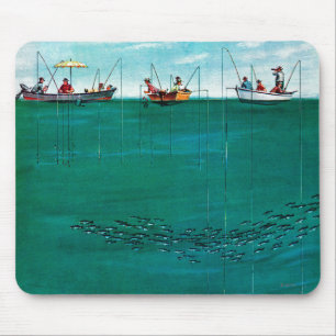 Schule der Fische unter Linien durch Thornton Utz Mousepad