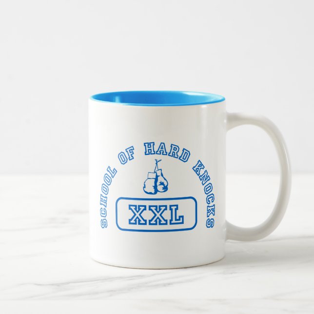 Schule der harten Schläge #2 Zweifarbige Tasse (Rechts)