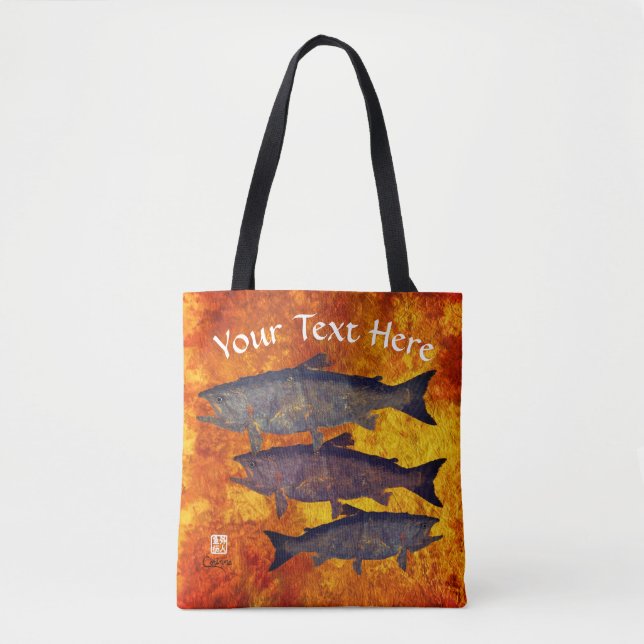 Schule der Lachse - mittlere Taschen-Tasche Tasche (Vorderseite)
