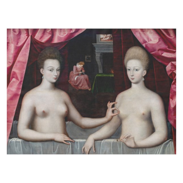 Schule Fontainebleau - Gabrielle d'Estrees Tischdecke (Vorderseite (Horizontal))