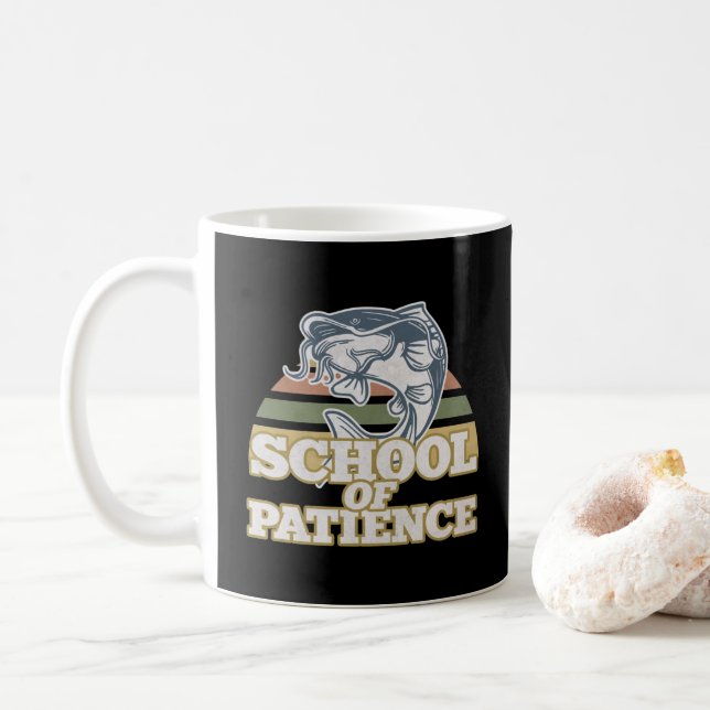Schule für Patientenfischerei Kaffeetasse (Mit Donut)