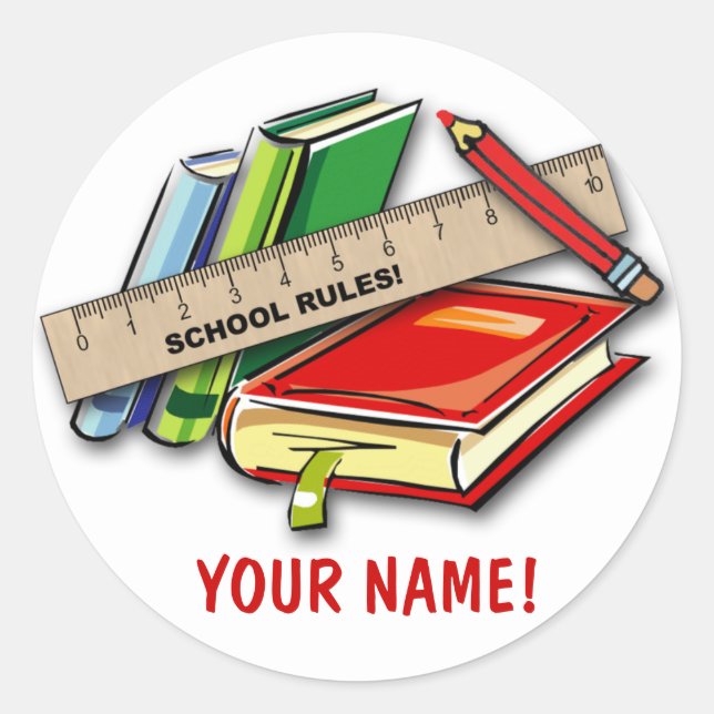 SCHULE ID LABELS! RUNDER AUFKLEBER (Vorderseite)