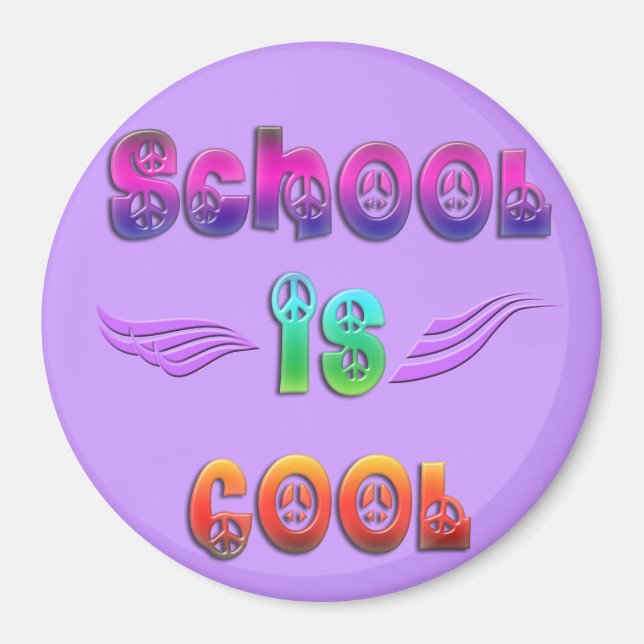 Schule ist Cool - Frieden Magnet (Vorne)