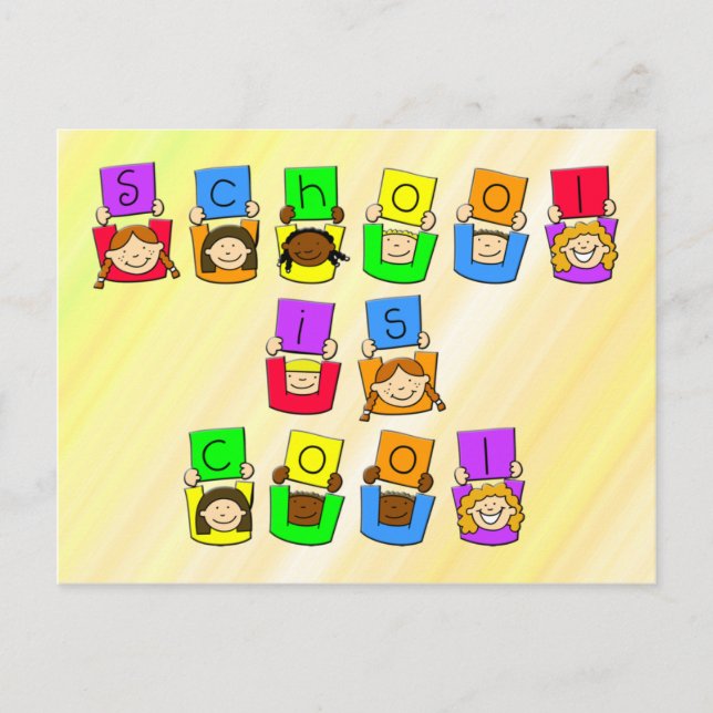 Schule ist Cool - Kinder Postkarte (Vorderseite)