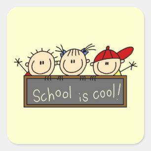 Schule ist Cool Quadratischer Aufkleber