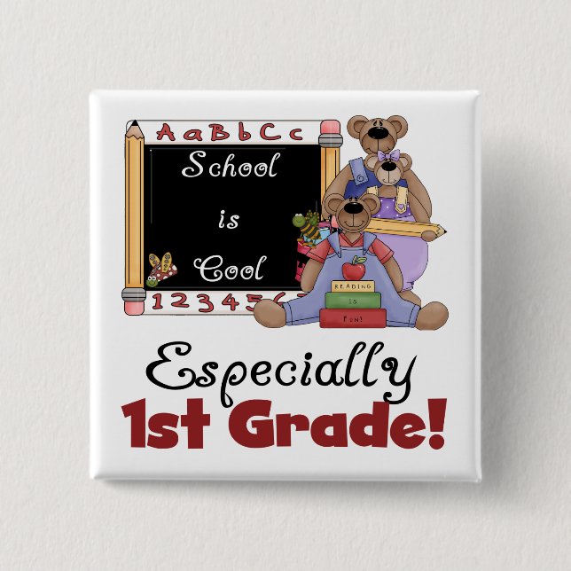 Schule ist cooler besonders 1. Grad Button (Vorderseite)