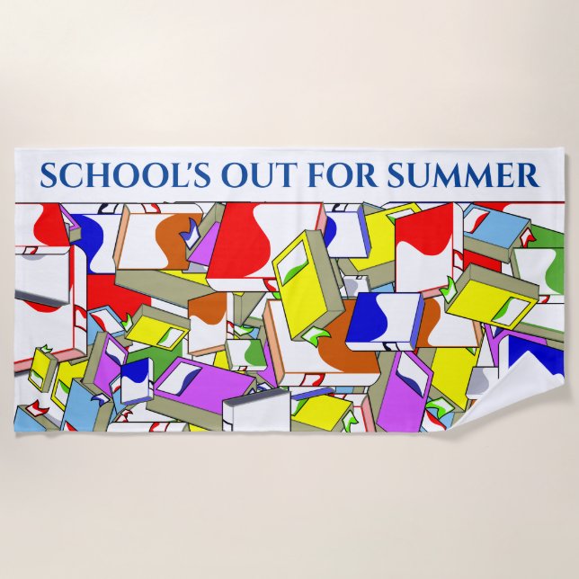 "SCHULE IST FÜR SOMMER AUS" Strandtuch. Strandtuch (Vorderseite)