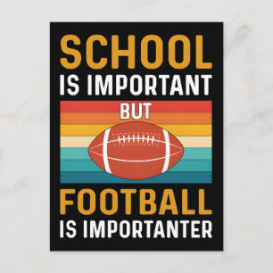 Schule ist wichtig, lustiger American Football Postkarte