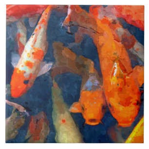 Schule Koi II Fliese