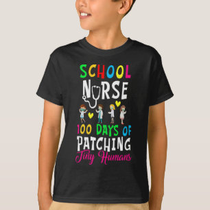 Schule Krankenschwester 100 Tage Patcherung winzig T-Shirt
