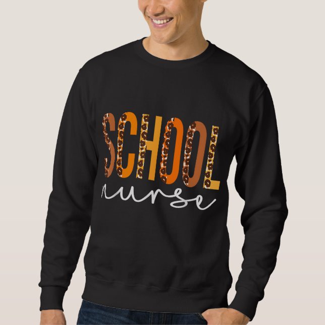 Schule Leopard Squad Niedlich Herbst Dank Sweatshirt (Vorderseite)