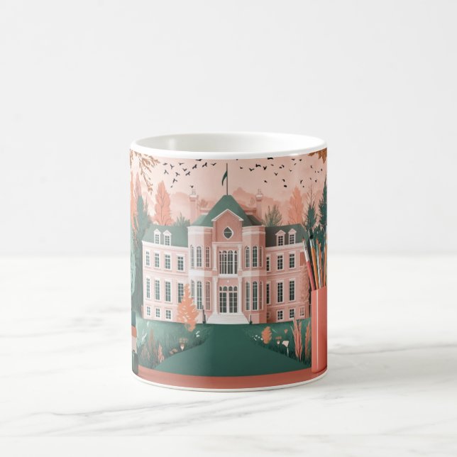 Schule oder Universität mit klassischer Villenarch Kaffeetasse (Mittel)