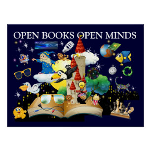Schule öffnet Bücher Glanzposter Poster
