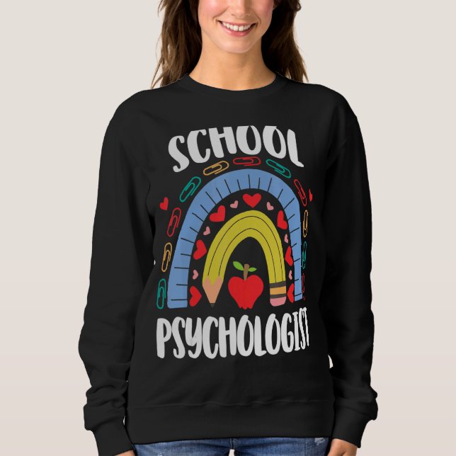Schule Psycologist Schule Regenbogen Acedamic Sweatshirt (Vorderseite)