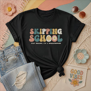Schule Schwänzen Lustiger Homeschooler Retro T-Shirt