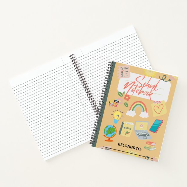 SCHULE (SPIRALE) NOTEBOOK NOTIZBUCH (Innenseite)