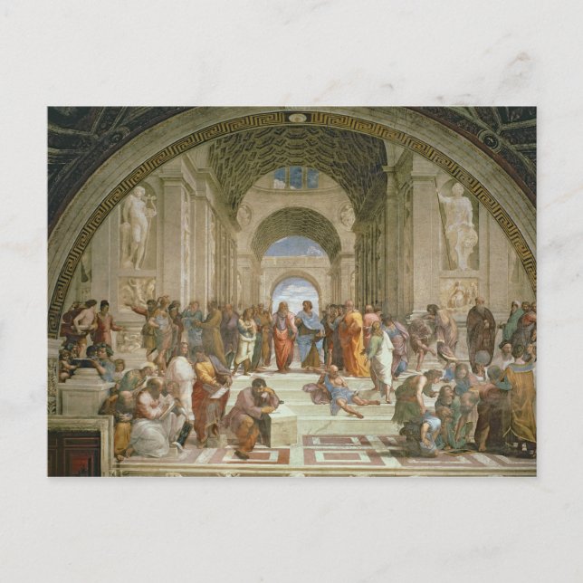 Schule von Athen, aus der Stanza della Postkarte (Vorderseite)