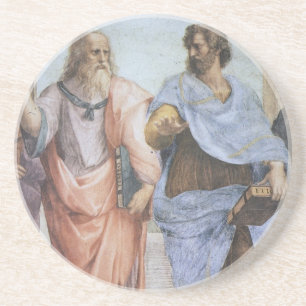 Schule von Athen (Detail - Plato u. Aristoteles) Sandstein Untersetzer