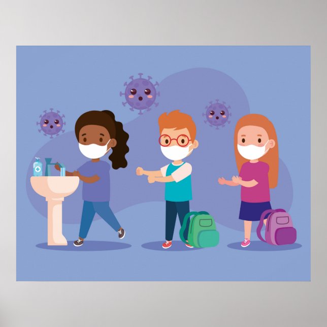 Schule Waschen Sie Ihre Hände Poster (Vorne)