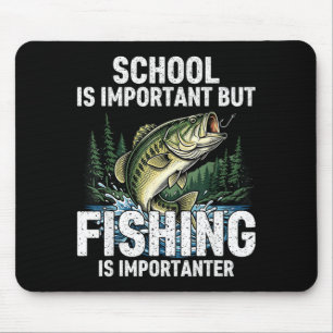 Schule wichtiger Fischfang lustiger Fischer Männer Mousepad