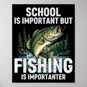 Schule wichtiges Fischen lustiger Fischer Männer K Poster