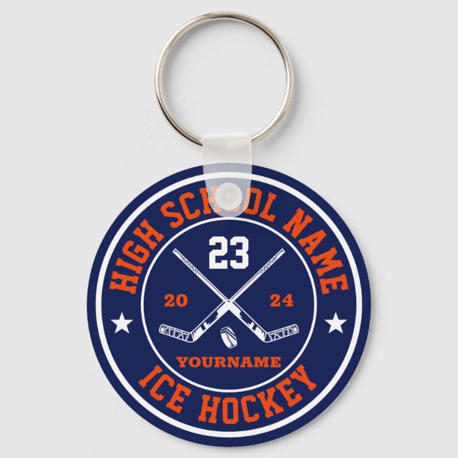 Schuleihockey-Sportteam - Custom Color Schlüsselanhänger (Vorderseite)