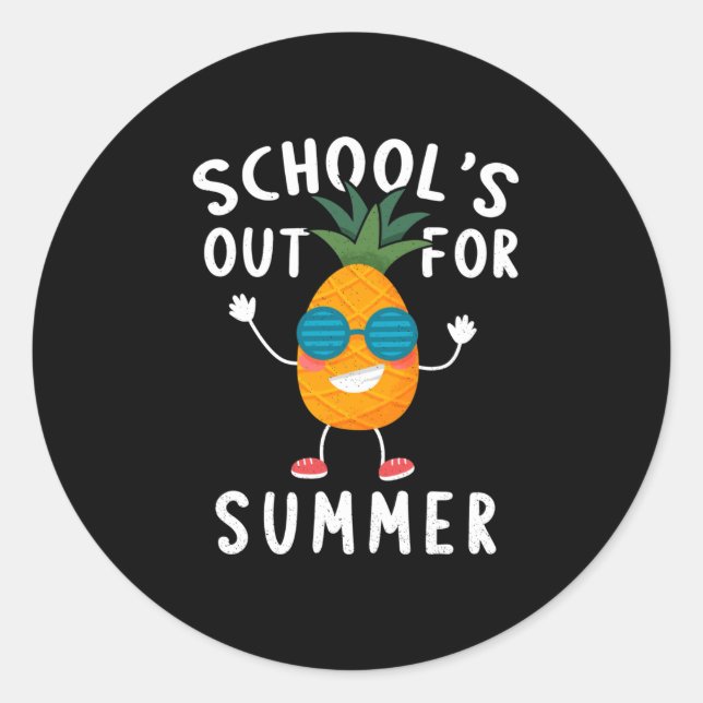 Schulen für den Sommer Runder Aufkleber (Vorderseite)
