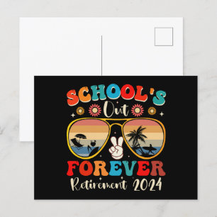 Schulen schließen für immer Pensionierter Lehrer L Postkarte