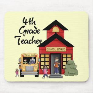 Schulen Sie Haus-4. Grad-Lehrer-T-Shirts und Mousepad