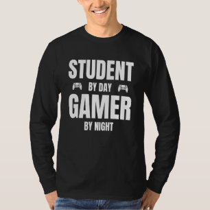 Schüler bei Tag, Gamer bei Nacht Gamers Meme T-Shirt