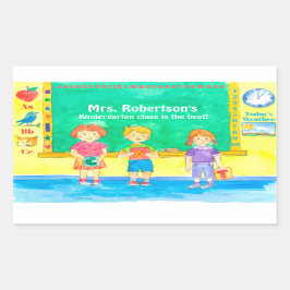 Schüler/innen des Kindergarten Individuelle Name Rechteckiger Aufkleber
