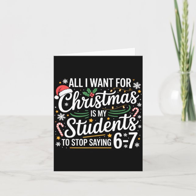 Schüler sagen 6-7 67 Sechs Sieben Lustiger Lehrer  Karte (Vorderseite)