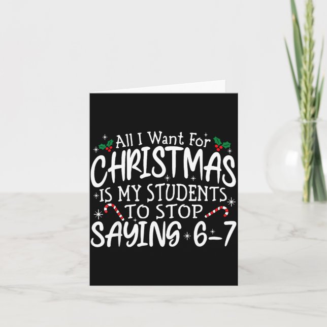 Schüler sagen 6-7 67 Sechs Sieben Lustiger Lehrer  Karte (Vorderseite)