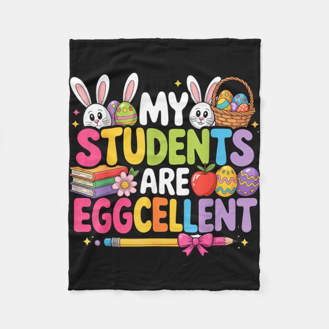 Schüler sind eggcellent lustiger Lehrer Ostern Fleecedecke (Vorderseite)