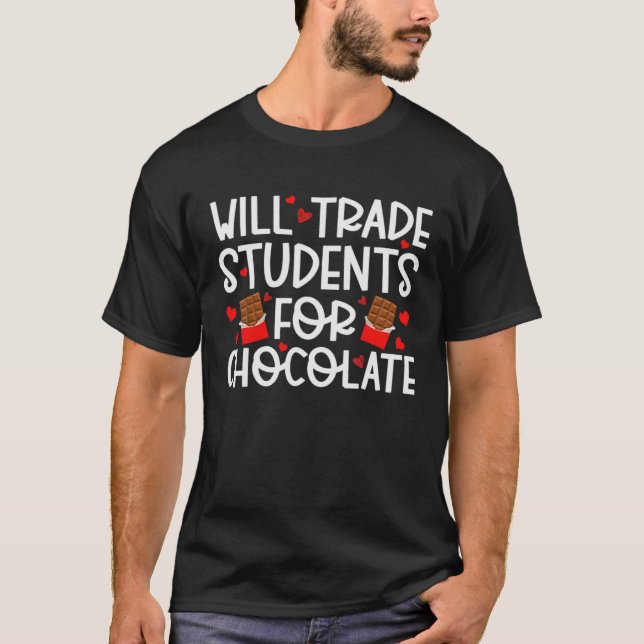 Schüler werden Schokoladenlehrer Valentin tauschen T-Shirt (Vorderseite)