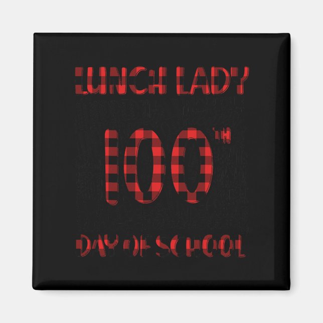 Schulessen Lady Typografy Red Kariert Magnet (Vorne)