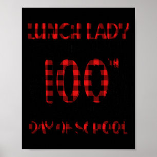 Schulessen Lady Typografy Red Kariert Poster