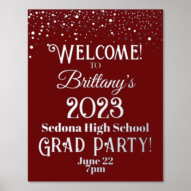 Schulfarbe Confetti Gold oder Silver Grad Party Foliendrucke (Vorderseite)