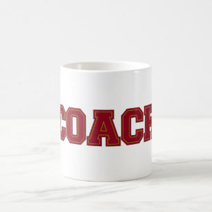Schulfarben COACH Tasse, Burgund Gold Kaffeetasse