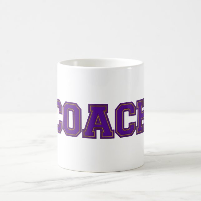 Schulfarben COACH-Tasse, Lila-Gold Kaffeetasse (Mittel)