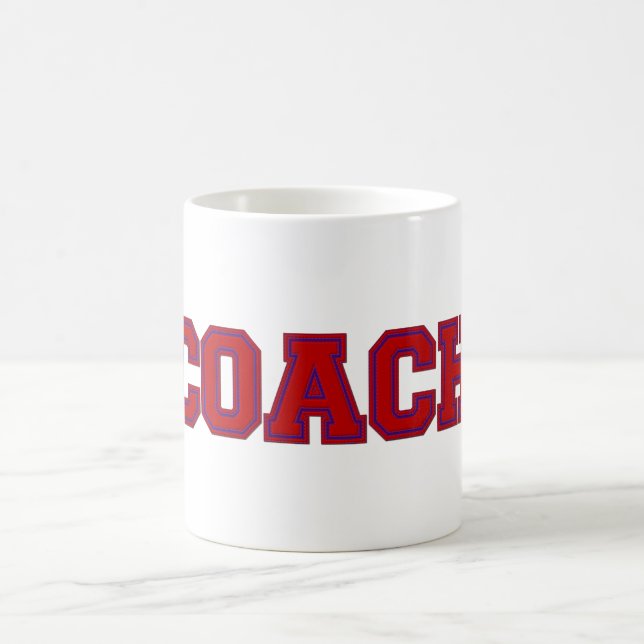 Schulfarben COACH-Tasse, rot-blau Kaffeetasse (Mittel)