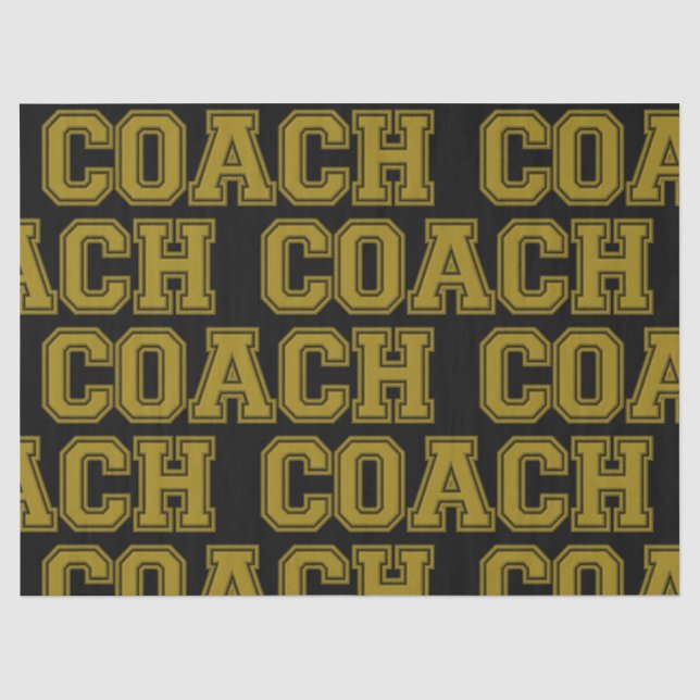 Schulfarben COACH Varsity Letters-Black-Gold Seidenpapier (Vorderseite)