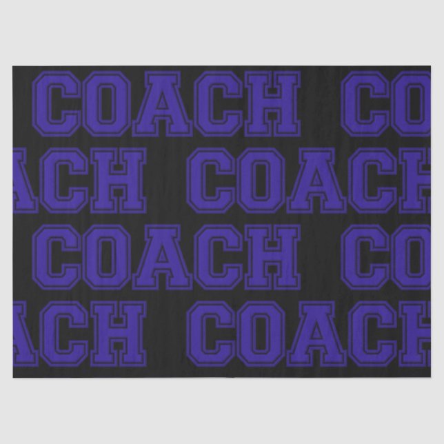 Schulfarben COACH Varsity Letters-Blue-Black Seidenpapier (Vorderseite)