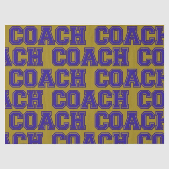 Schulfarben COACH Varsity Letters-Blue-Gold Seidenpapier (Vorderseite)