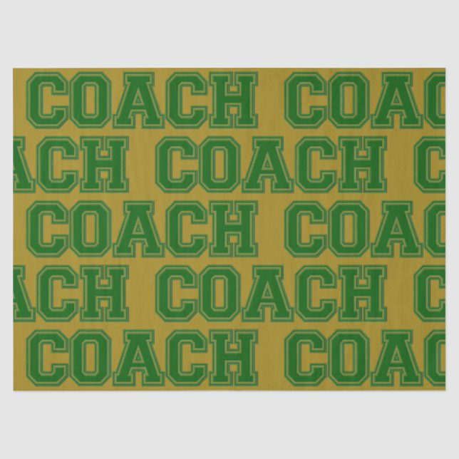Schulfarben COACH Varsity Letters-Green-Gold Seidenpapier (Vorderseite)