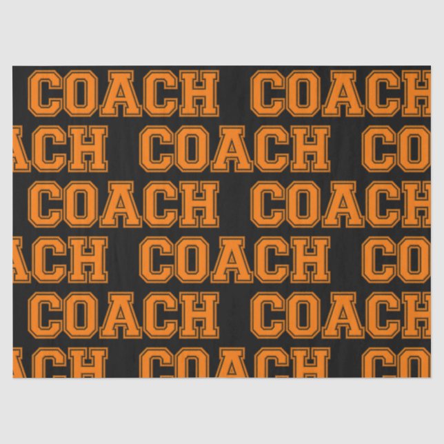 Schulfarben COACH Varsity Letters Orange Black Seidenpapier (Vorderseite)