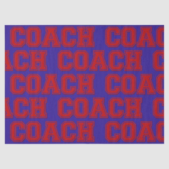 Schulfarben COACH Varsity Letters Red and Blue Seidenpapier (Vorderseite)
