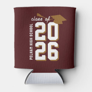 Schulfarben GradN MAROON FAVOR COOZIE BENUTZERDEFI Dosenkühler