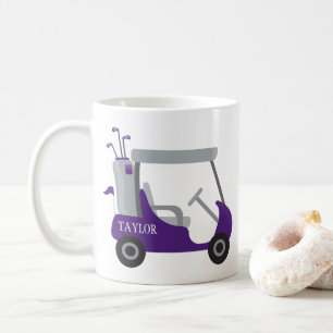 Schulfarben - Lila und grauer Golfplatz Kaffeetasse