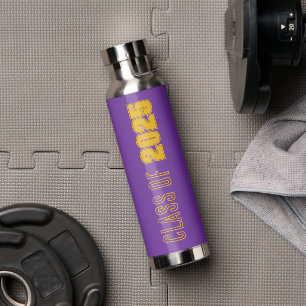 Schulfarben Violett und Gold Abschlussjahr Trinkflasche